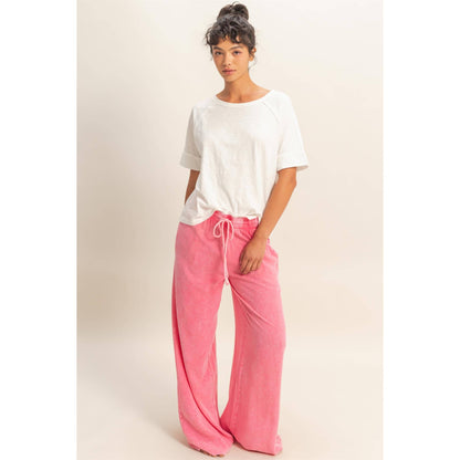 Hyfve DZ26A651 Mineral Washed Wide Leg Pants