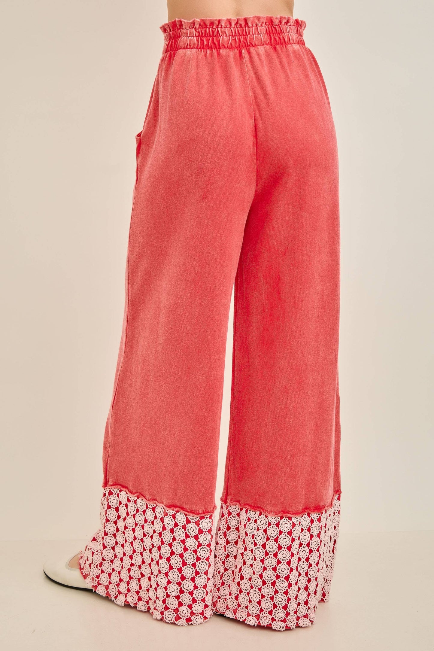 Mineral Washed Flower Daisy Long Leg Pants HP6016P1