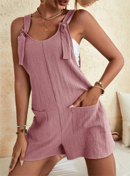 Pink / XL romper casual suspender shorts jumpsuit bib :