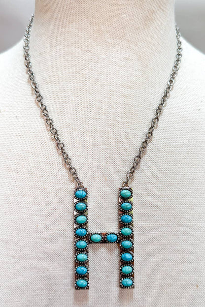 Blaze Initial Necklace-Silver