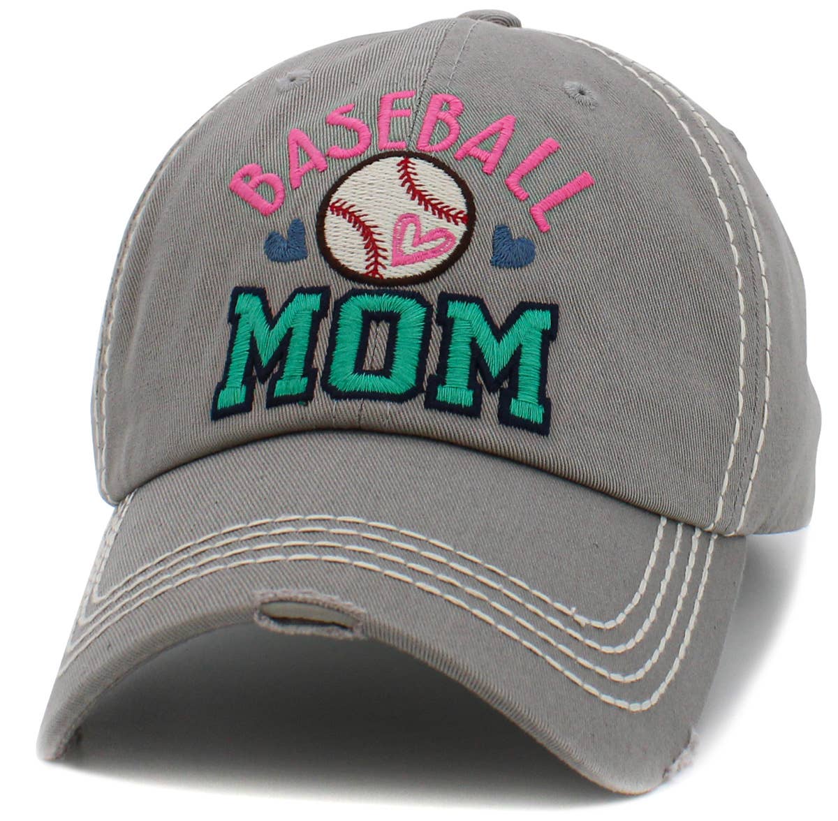 Baseball Mom Washed Vintage Ballcap: BUR