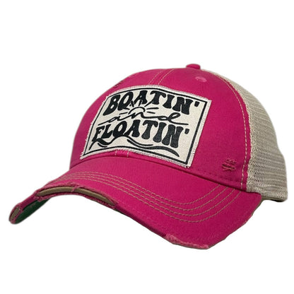 Boatin' and Floatin' Distressed Trucker Cap Baseball