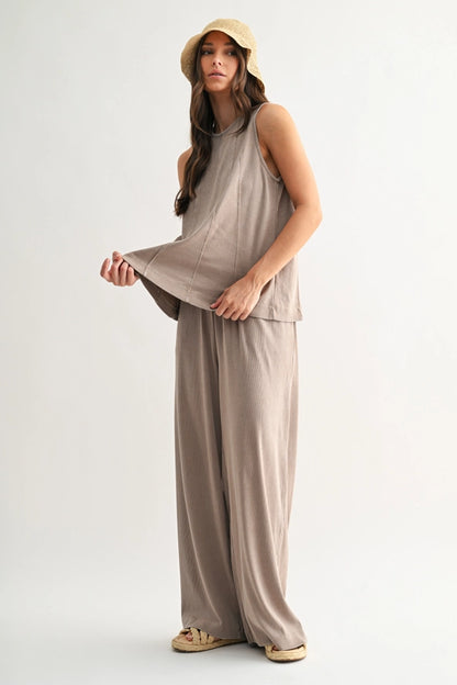 Mono B Coastline Cotton Blend Pant Set