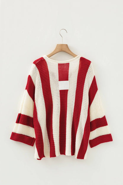66 Fall 2026 Casual Stripe Bracelet Sleeve Top