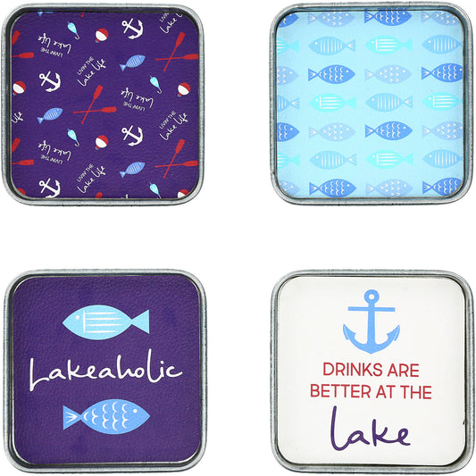 Lake - 4" Coaster Set (4 Piece)