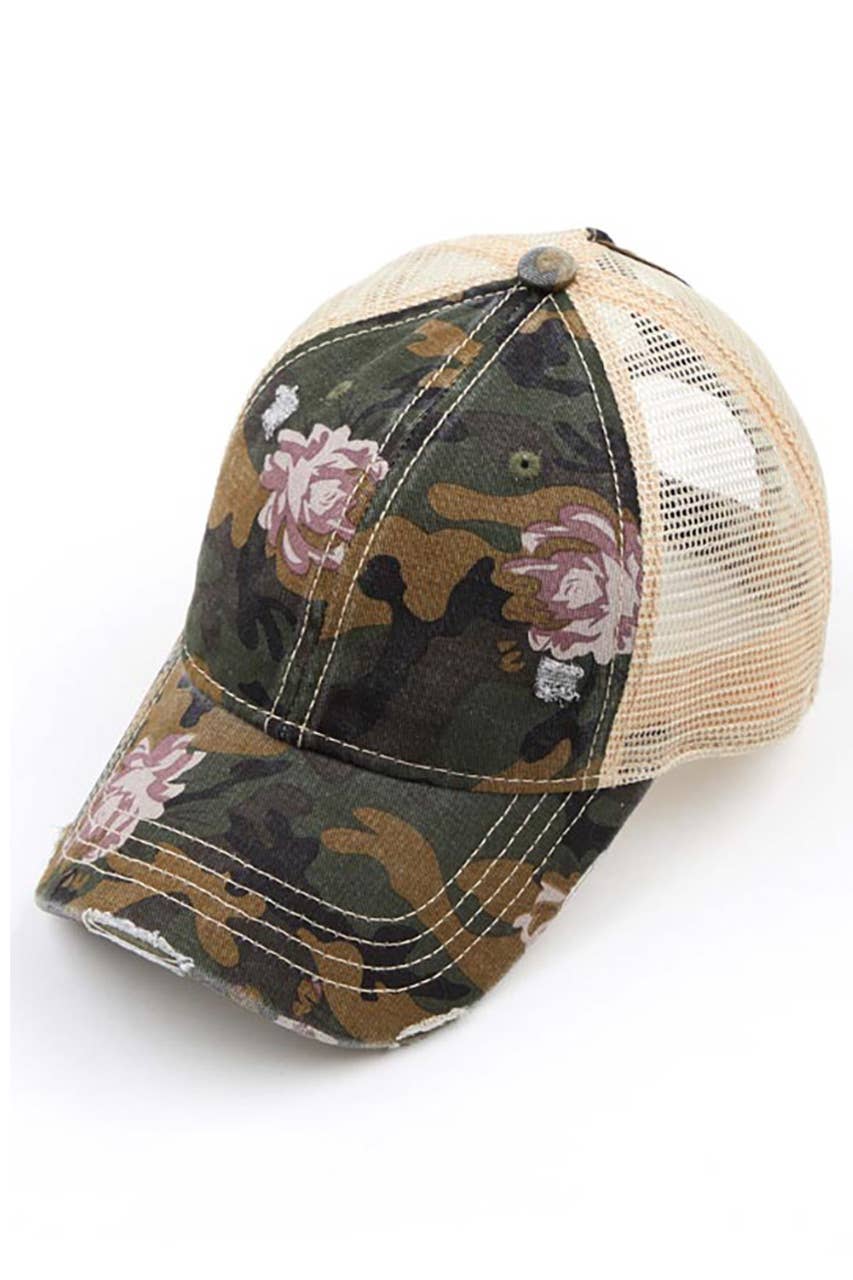 C.C Floral Camo Mesh Pony Cap