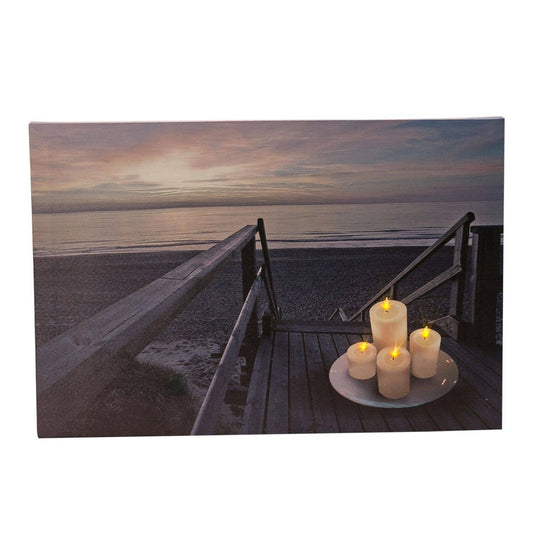 Ocean Beach Access LED Lighted Canvas Wall Art