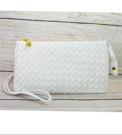 7050 Kathy Woven Three Compartment Clutch/Crossbody Bag