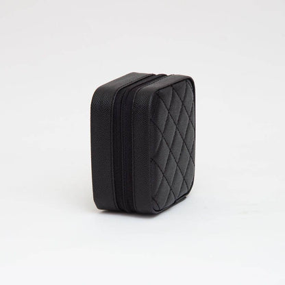 TG10707 Quilted Zip Around Square Jewelry Box