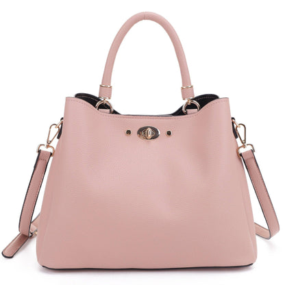 FC20448 Diana Twist Lock Satchel/Crossbody: Mauve