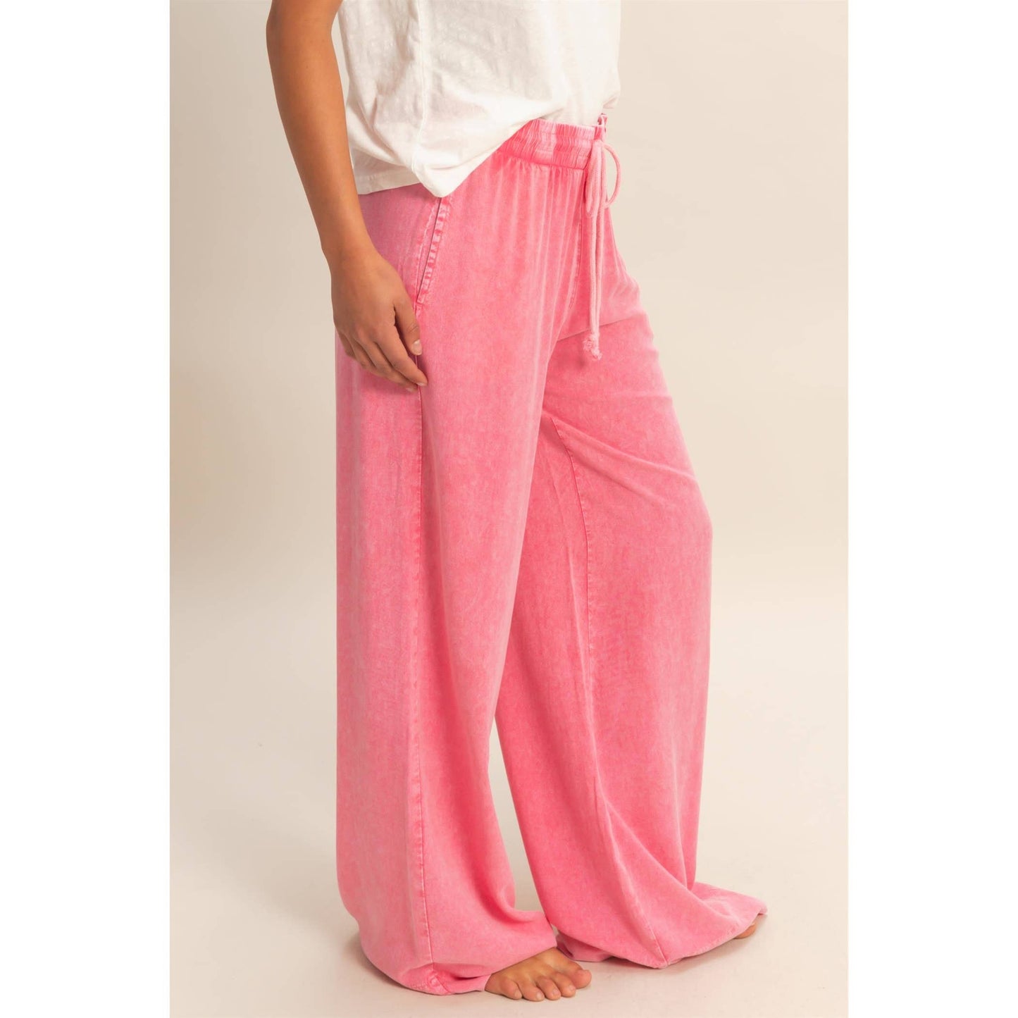 Hyfve DZ26A651 Mineral Washed Wide Leg Pants