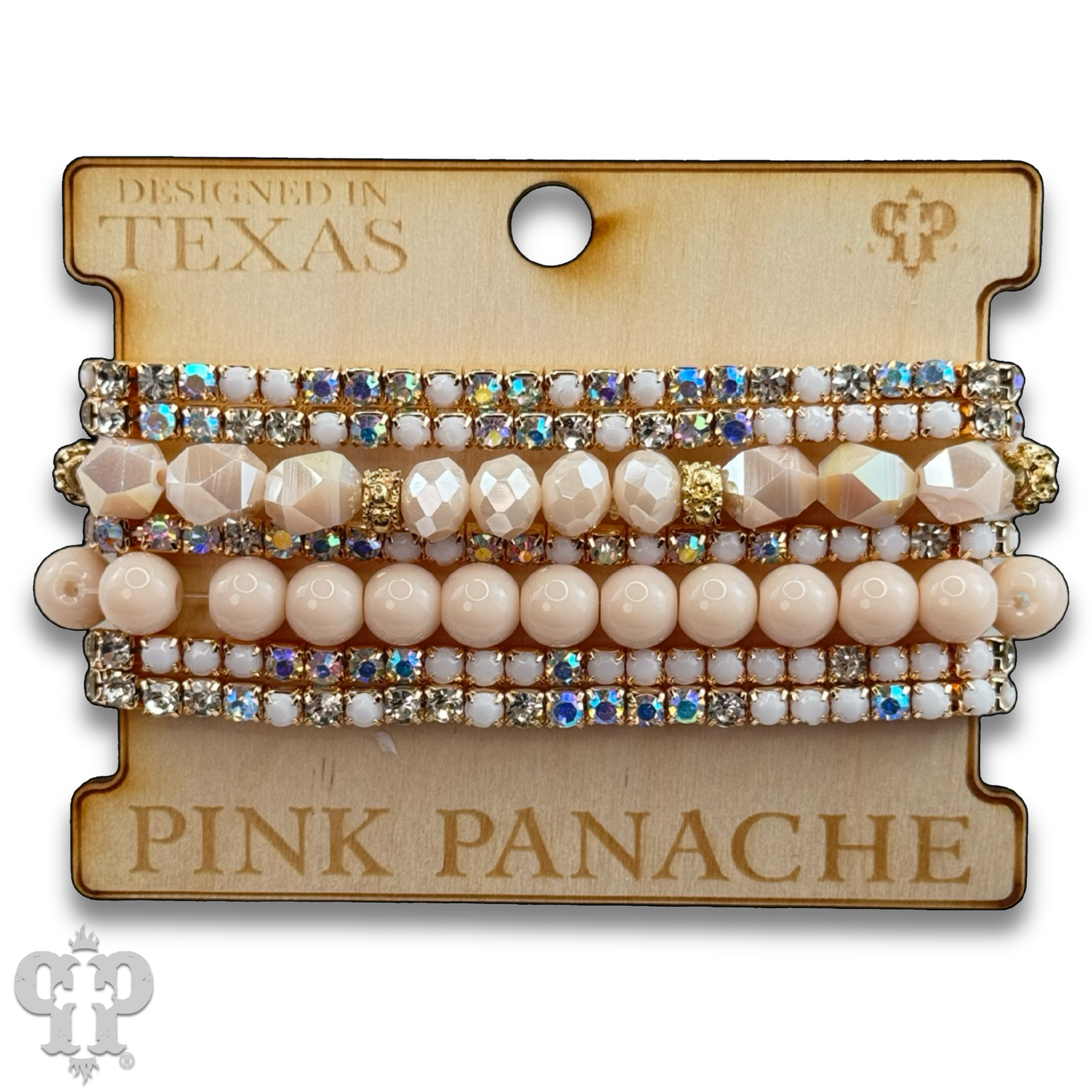 Mixed rhinestone and bead bracelet set