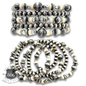 Silver mixed bead bracelet set