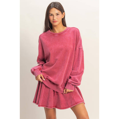 Acid Wash Oversized Sweatshirt