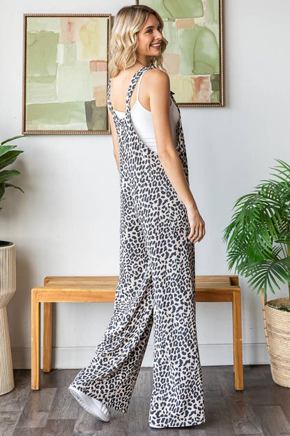 Animal Print Overall Jumpsuit J5891