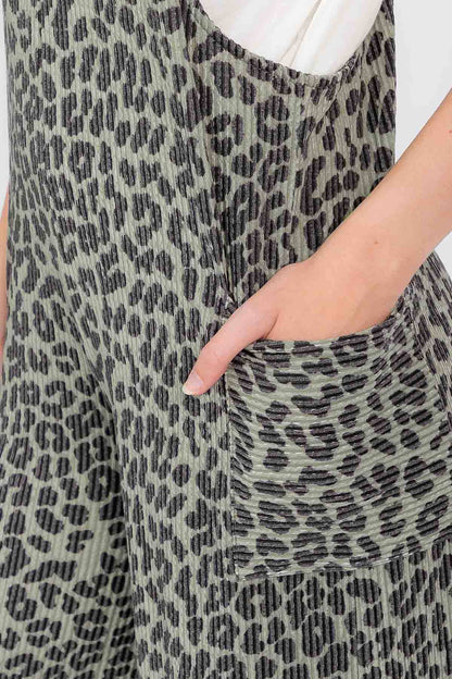 Animal Print Overall Jumpsuit J5891