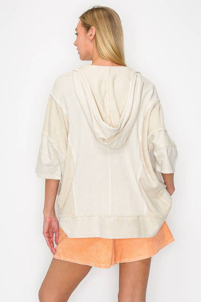 Mineral Wash Waffle Thermal Terry top HT5641