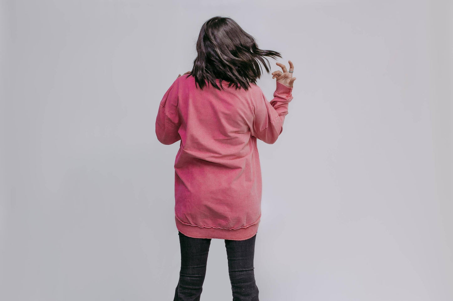 MK159 Acid Washed Sweatshirt - Pink