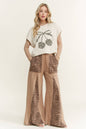Mineral Washed Leopard Animal Print Flare Pants HP5783P1