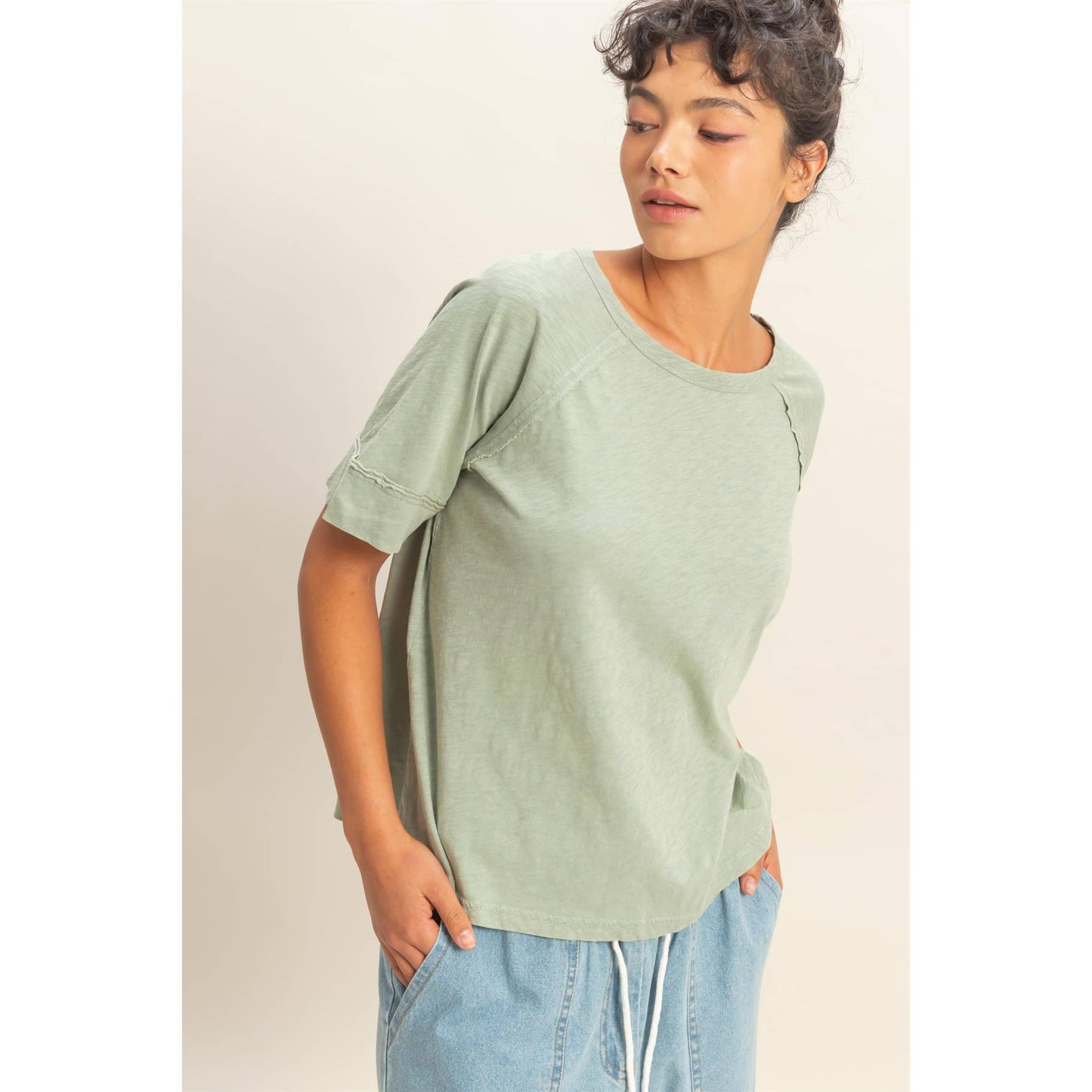 Hyfve DZ26A655 Acid Washed Boxy Tee