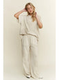 Mineral washed Doily Wide Leg Straight Pants HP6236