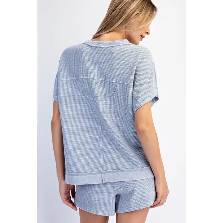 Rae Mode T0112 Mineral Washed Honeycomb Oversized Tee