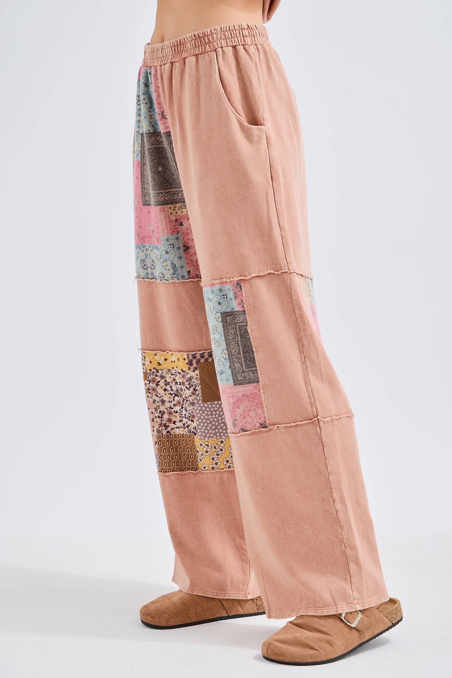 Mineral Washed Boho Block Patch pants HP6579