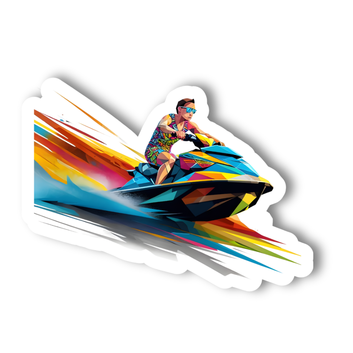 Jet Ski Adventure Sticker - 4" Vinyl Sticker