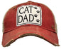 Cat Dad Distressed Trucker Hat Baseball Cap