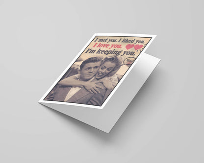 Vintage Funny Handmade Cute Valentine Cards for Him, Her