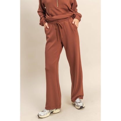 Double Knit Wide-Leg Sweatpants