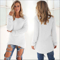 CWOSWL0659_Casual Long Sleeve Crew neck Pullover Sweater: GREY / (L) 1