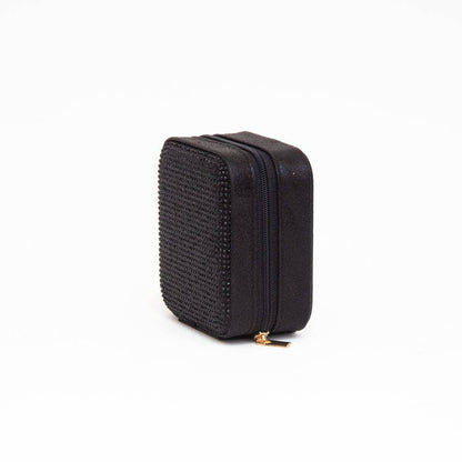 TG10699 Rhinestone Zip Around Square Jewelry Box
