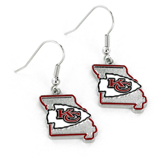 NFL Kansas City Chiefs State Design Earrings