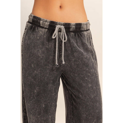 Hyfve DZ26A651 Mineral Washed Wide Leg Pants