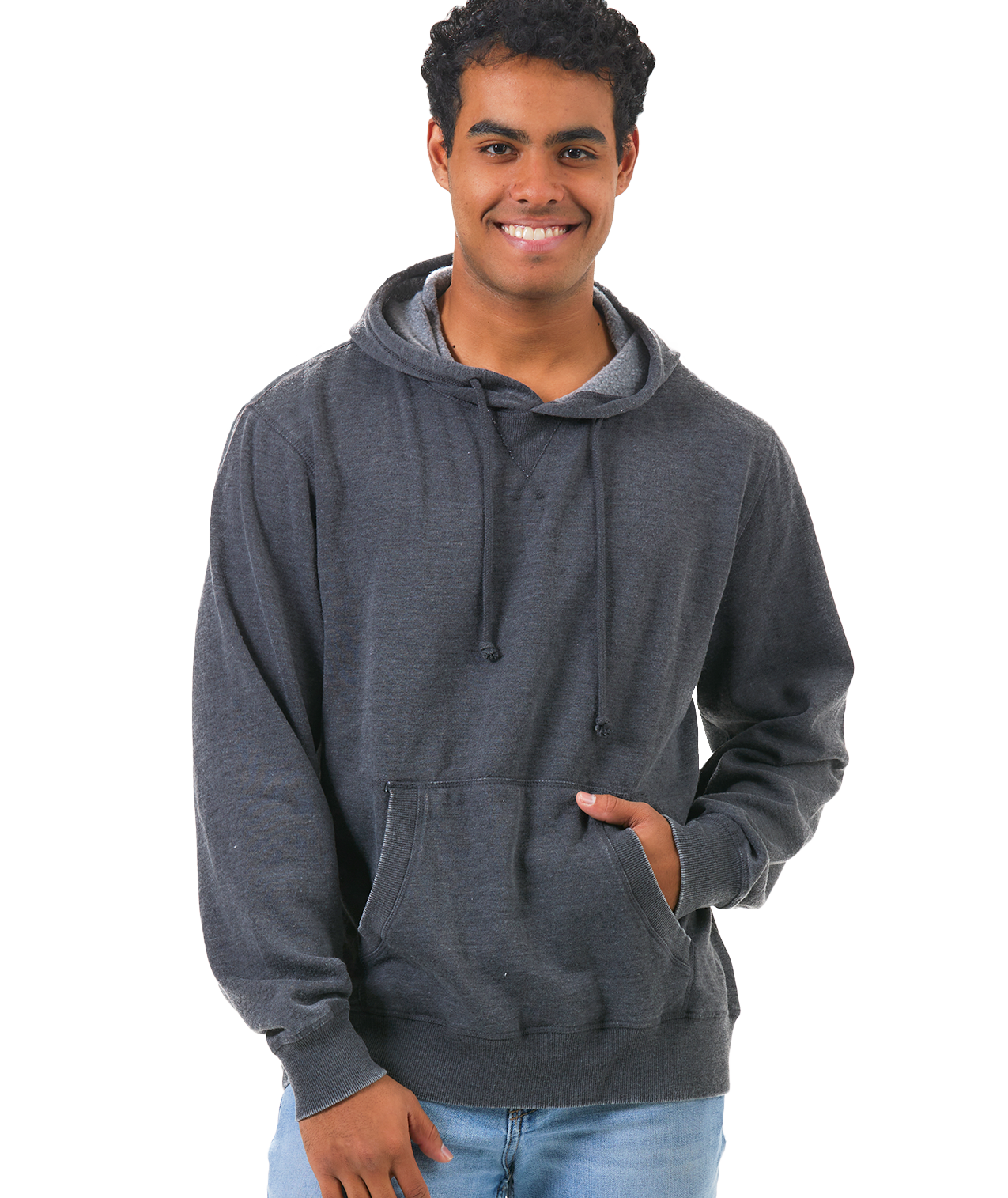 Unisex Fit Burnout Fleece Pullover Hoodie