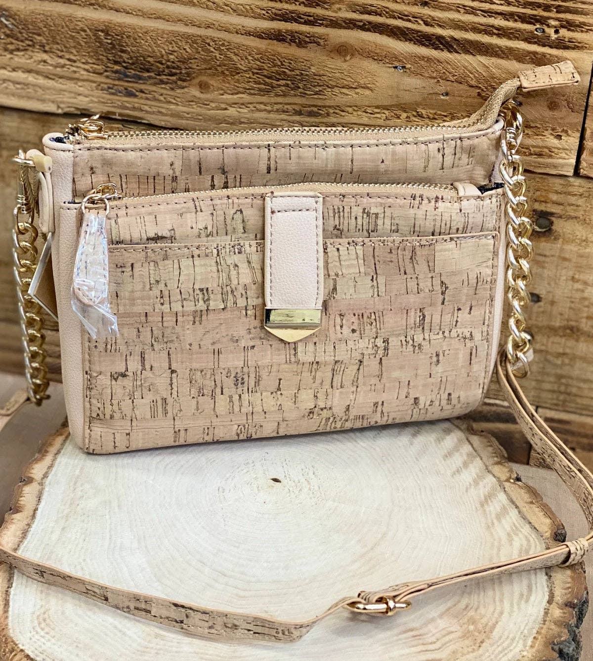 BGT15944 Cork Crossbody Bag: Peach