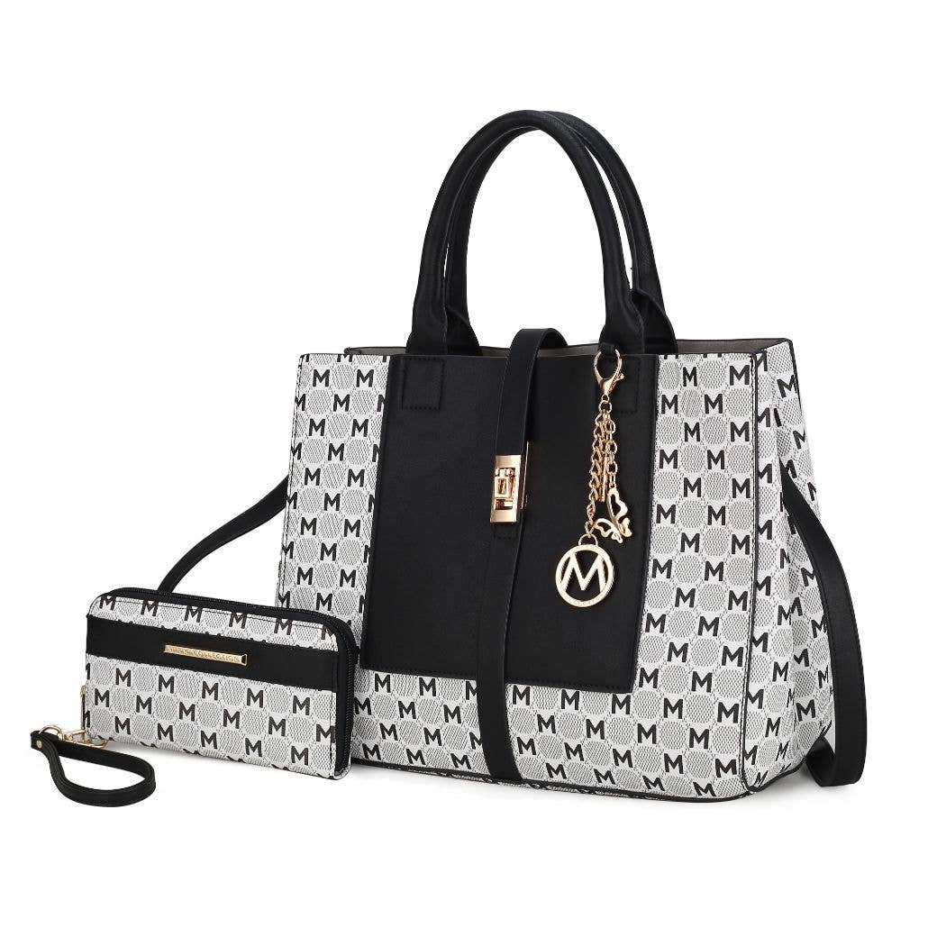 MKF Yuliana Circular M emblem Satchel Bag by Mia K