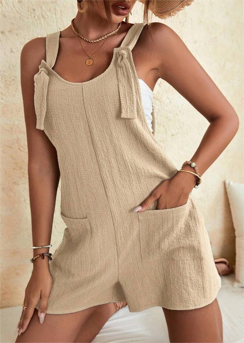 Pink / S romper casual suspender shorts jumpsuit bib :