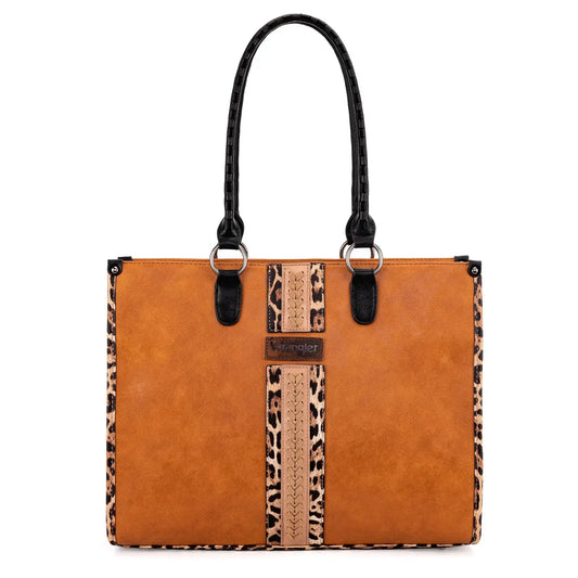 Wrangler Leopard Print Carry Tote : Brown