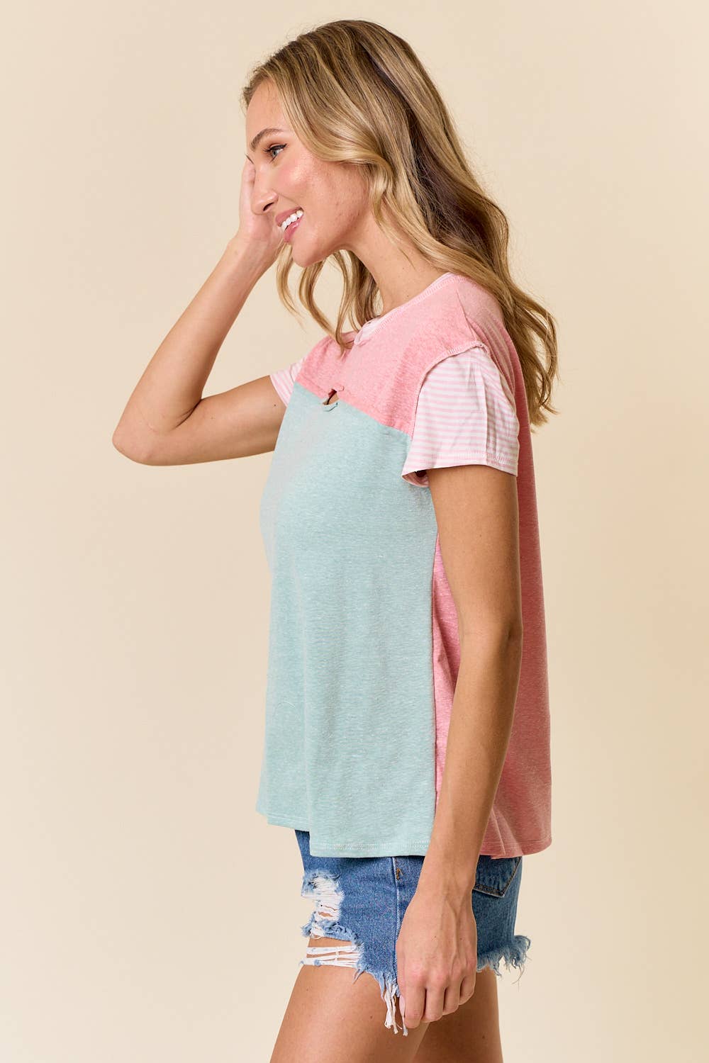 LMT4400-Daring Diva Top: BLUE/CORAL / M