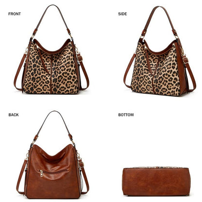 LEOPARD PRINT Handbag with clutch Purse