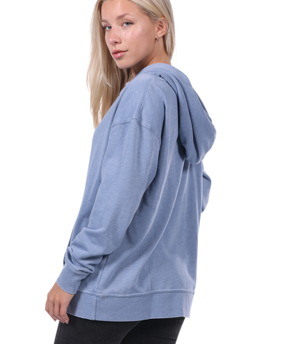 Ladies Crossover Hoodie - Garment Burnout Fleece