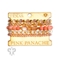 Five strand stone and metallic bead bracelet set