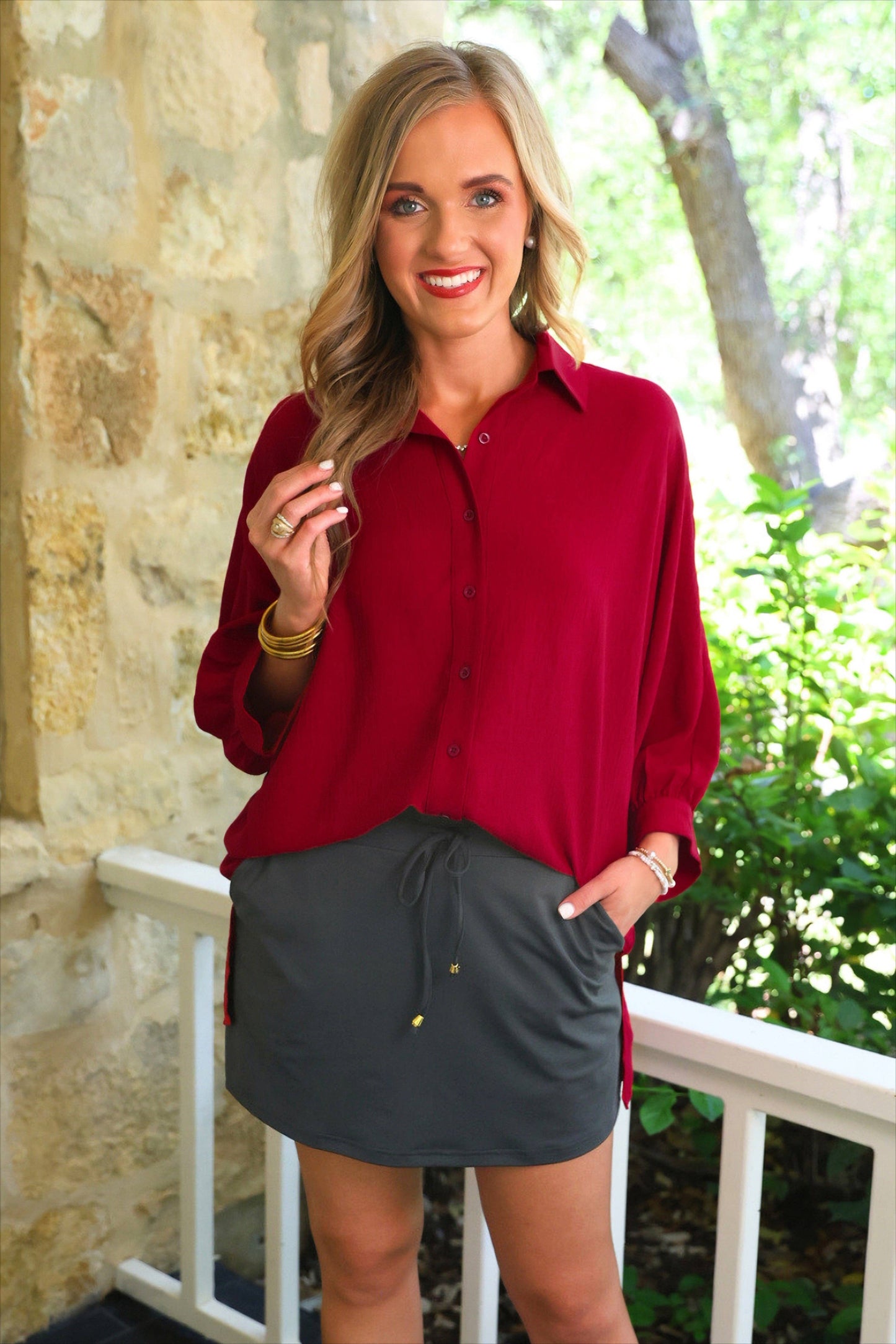 Jess Lea Solid Charcoal Skort