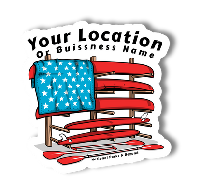 Customizable American Flag Watercraft 3" & 2" Vinyl Sticker