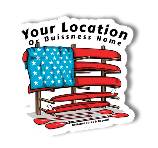 Customizable American Flag Watercraft 3" & 2" Vinyl Sticker
