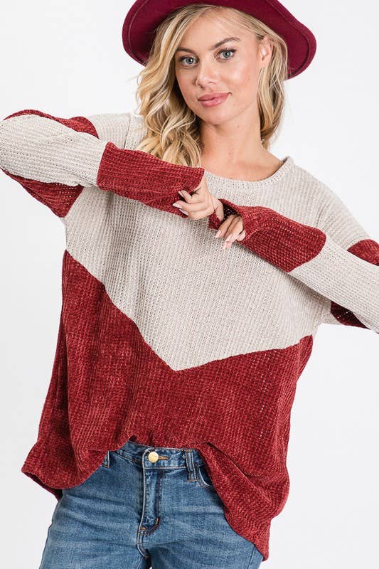 LMT1116-S-Chunky Velvet Sweater