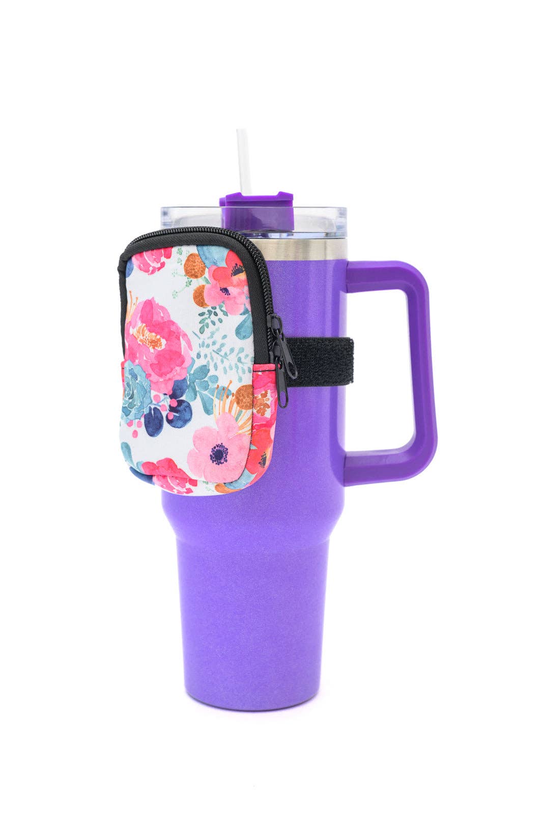 Tumbler Zip Pouches: Pink Background Floral