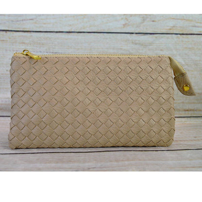 7050 Kathy Woven Three Compartment Clutch/Crossbody Bag